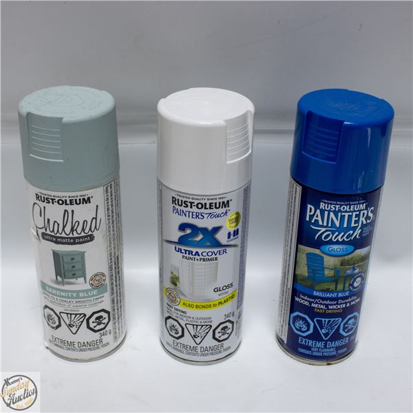 3PK RUSTOLEUM SPRAY PAINT