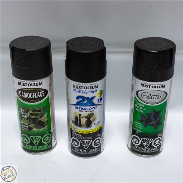3PK RUSTOLEUM SPRAY PAINT