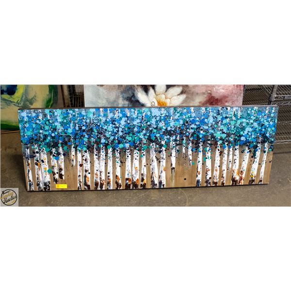 20 X 60 ABSTRACT FOREST PAINTING