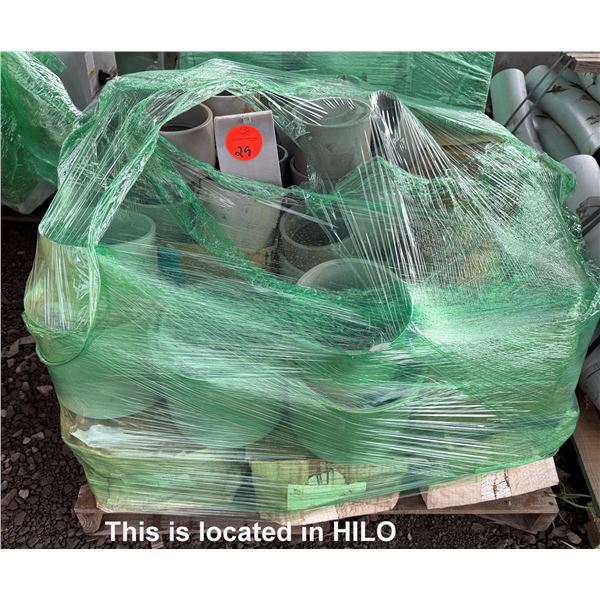 Pallet Multiple PVC Pipe & Fittings, Some Threaded, Misc Sizes