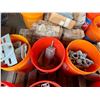 Image 10 : Contents of Pallet: Multiple Buckets Hardware, Kraloy Junction Boxes, Shackles, Clamps, etc