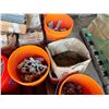 Image 12 : Contents of Pallet: Multiple Buckets Hardware, Kraloy Junction Boxes, Shackles, Clamps, etc