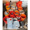 Image 1 : Contents of Pallet: Multiple Buckets Hardware, Kraloy Junction Boxes, Shackles, Clamps, etc