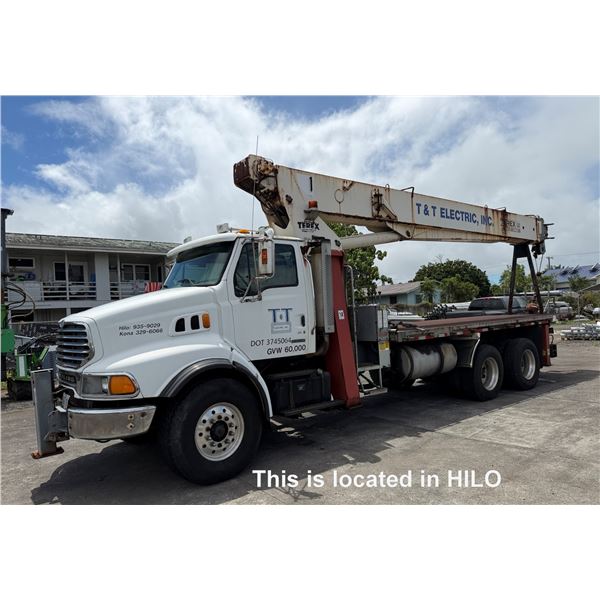 2004 Sterling Boom Truck w/ CAT Engine & Terex BT4700 Crane, Lic. 562HDD, 66053 Miles