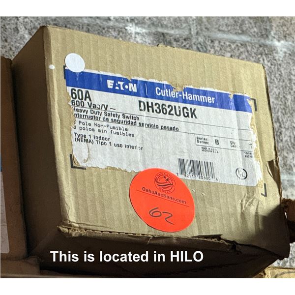 Qty 3 Boxes Cutler-Hammer DH362UGK Heavy Duty Safety Switches