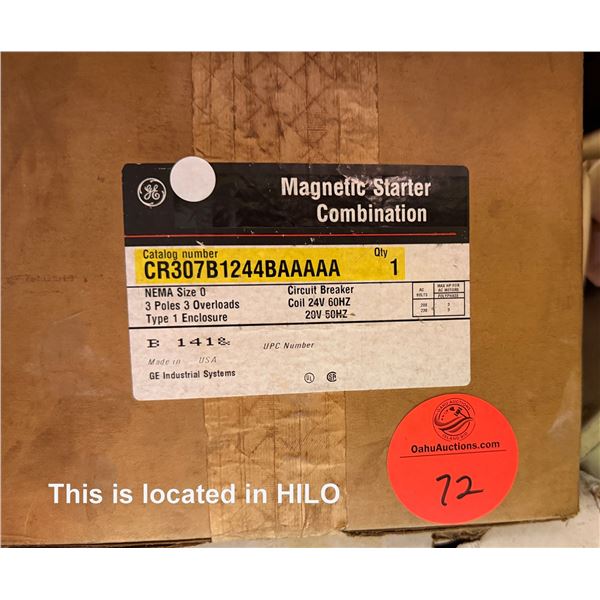 Qty 1 GE CR307B1244BAAAAA Magnetic Starter Combination