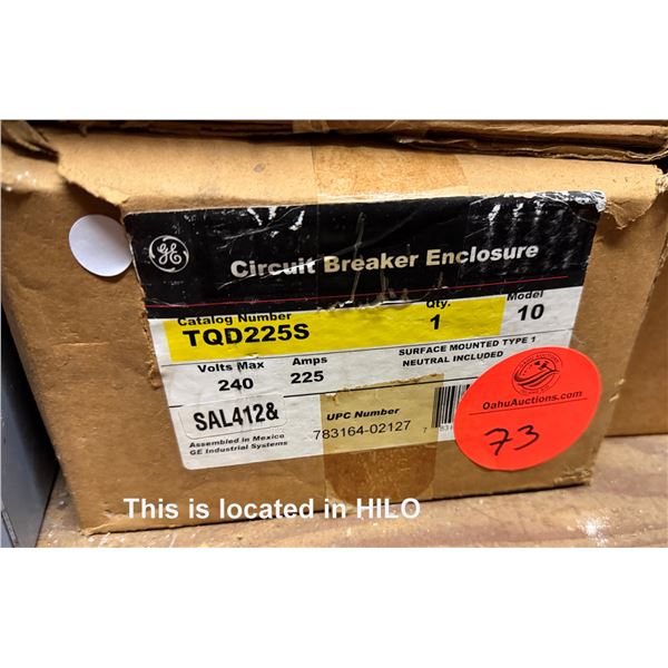 Qty 2 GE TQD225S Circuit Breaker Enclosures