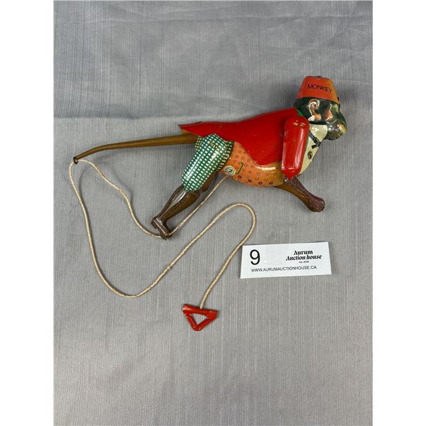 Vintage Tin Litho Climbing Monkey Made in germany
