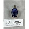 Image 1 : Very nice Marked 925 2 1/2in tall silver pendant with indian blue saphire