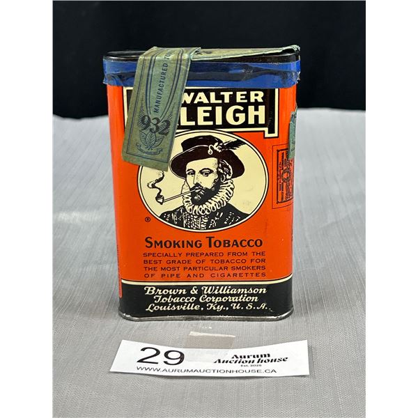 Unopened Vintage Sir Walter Raleigh Tobacco tin