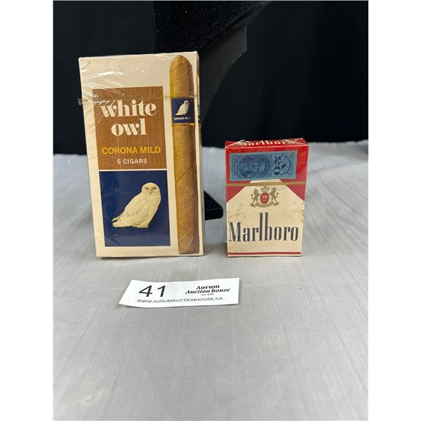 Vintage White Owl & Malboro Cigarette Packs Unopened