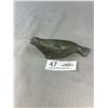 Image 1 : Inuit Hand Carved Soap Stone Seal 6" Length Beltcher Islands Signed