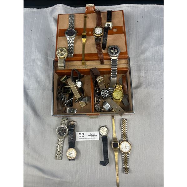 Vintage Jewlry Box full of wold watches as found
