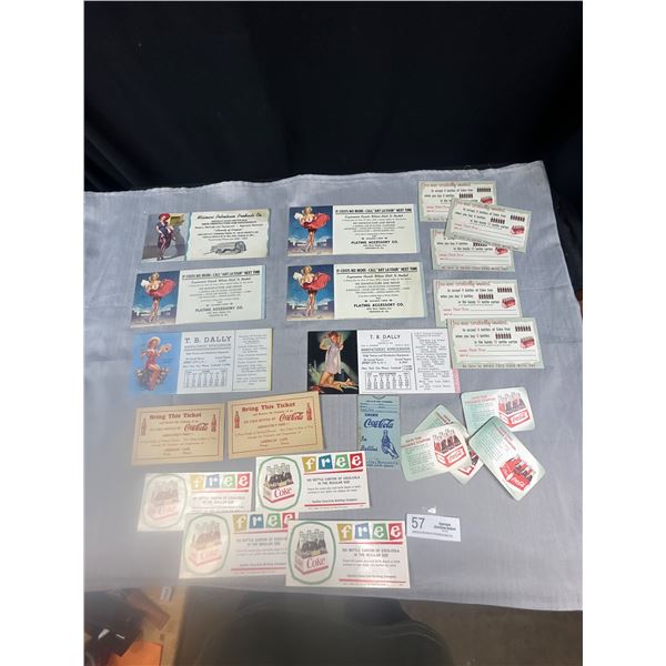Nice lot of 1940s Ink Blotters & Coca-Cola Advertisements