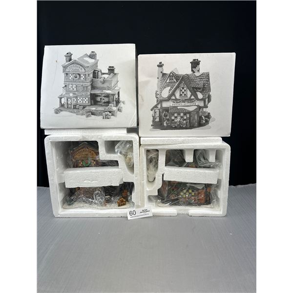 2 Department 56 Christmas Village Buildings Canadian Trading Company and Antique Store in Original B