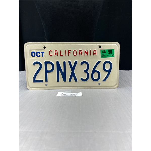 Vintage California License Plate