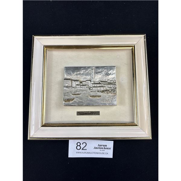 Nicely Framed 3D Art Signed Silver Releif Sculpture