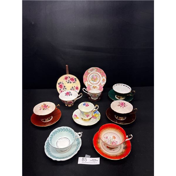Lot of 8 Vintage Teacups and Saucers Royal Albert, Elizabethan, etc