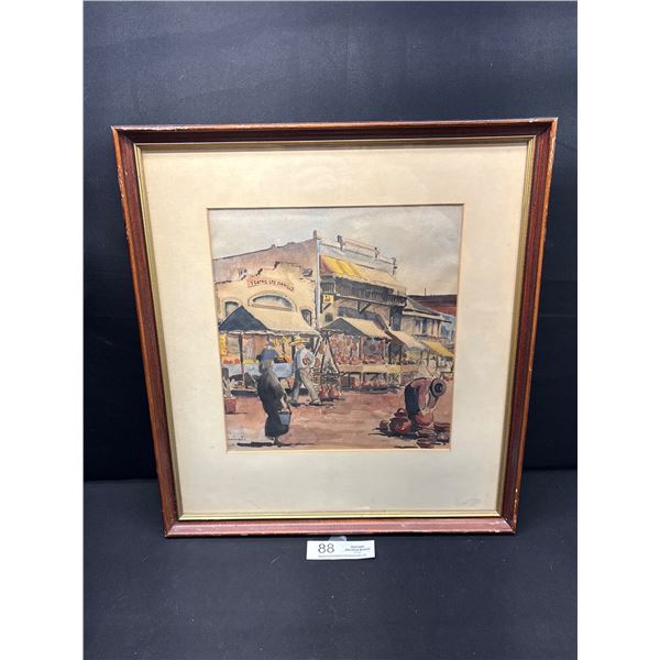 Professionally Framed 16" x 17" Mexican Watercolour