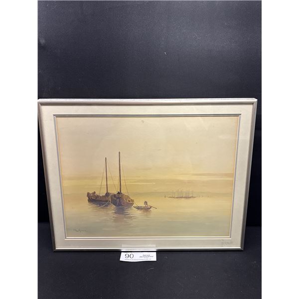 Professionally Framed 16" x 12" Signed Asian Print