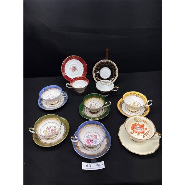 Very Nice Lot of 8 Vintage Teacups and Saucers Made in England