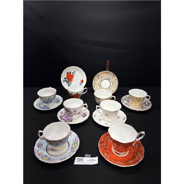 Very Nice Lot of 8 Vintage Teacups and Saucers Made in England