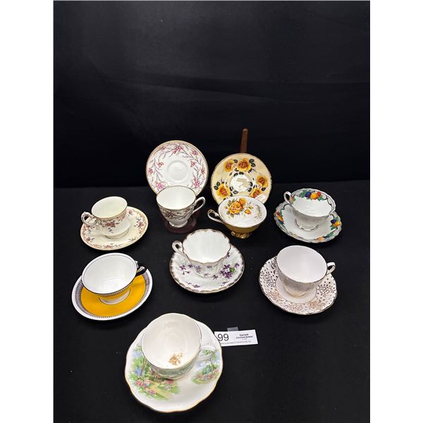 Very Nice Lot of 8 Vintage Teacups and Saucers Made in England