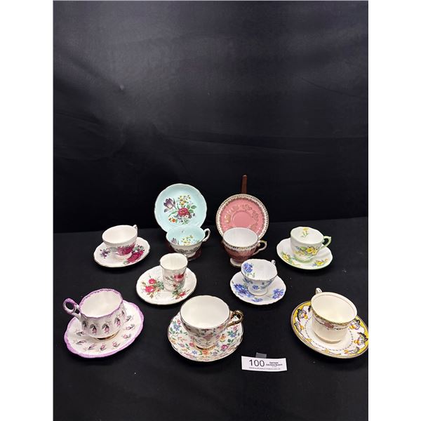 Very Nice Lot of 9 Vintage Teacups and Saucers Made in England