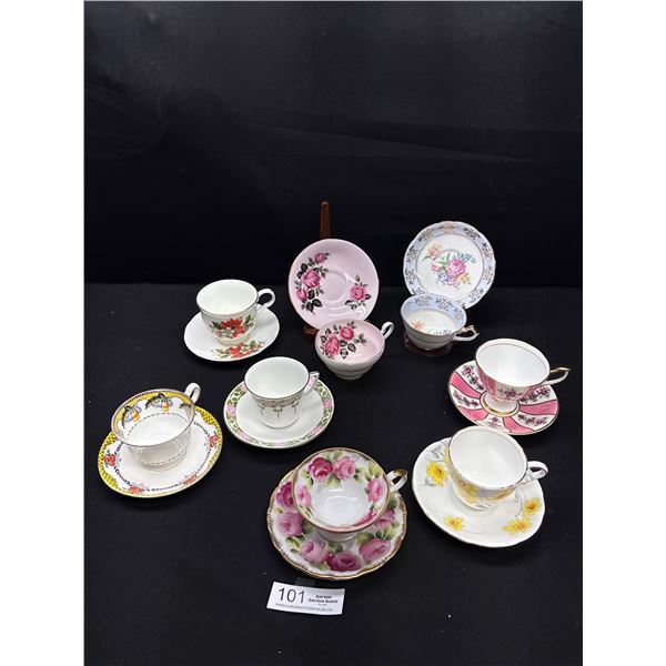 Very Nice Lot of 8 Vintage Teacups and Saucers Made in England