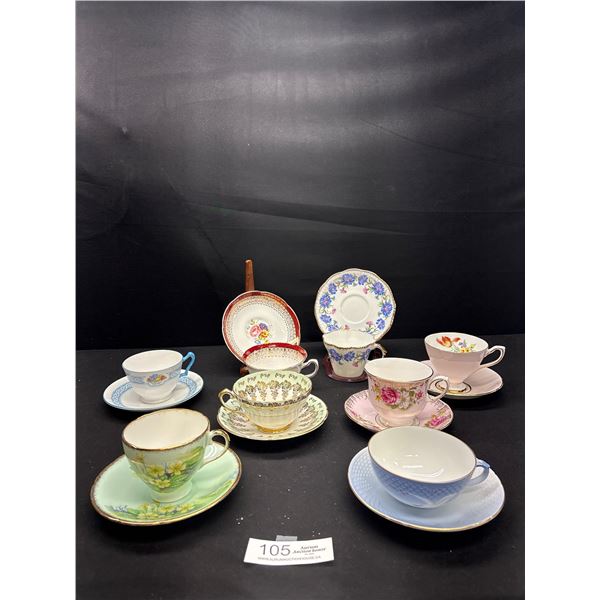 Very Nice Lot of 8 Vintage Teacups and Saucers Made in England