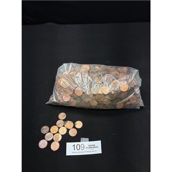 Over 9Lbs of Old Canadian Copper Pennies