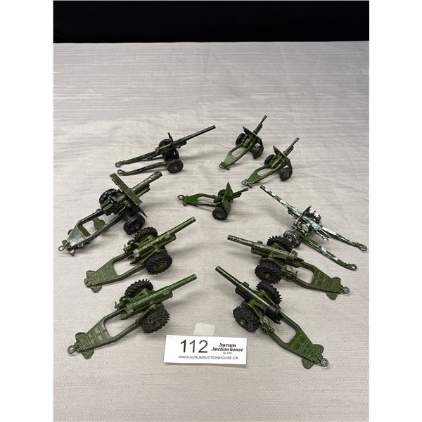 Lot of Vintage Dinky Army Field Guns Howitzer Etc