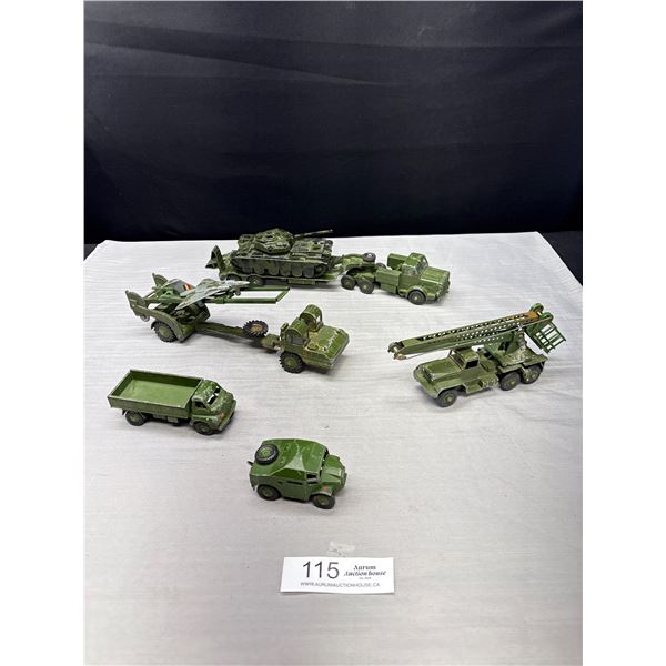 Lot of Vintage Dinky Diecast Tanks and Trucks
