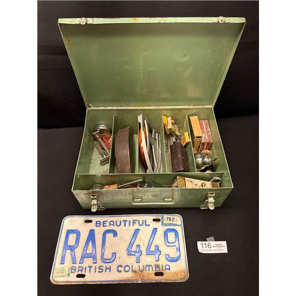 Vintage Metal Safeco First Aid Kit Case Filled with Collectibles