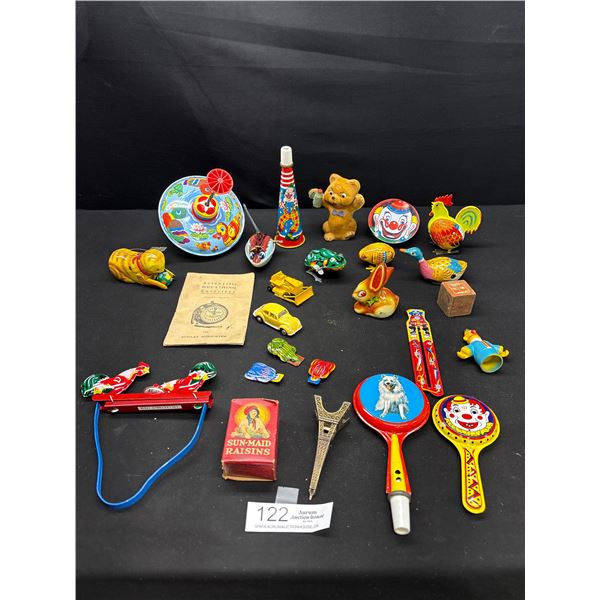 Large Lot of Collectible Vintage Tin Toys Some Wind Up