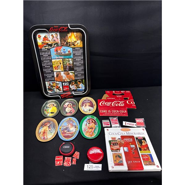 Nice Vintage Coca Cola Collectible Lot Trays, Tip Trays, Book Etc
