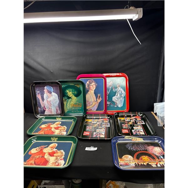 Lot of 9 Vintage Coca Cola Trays