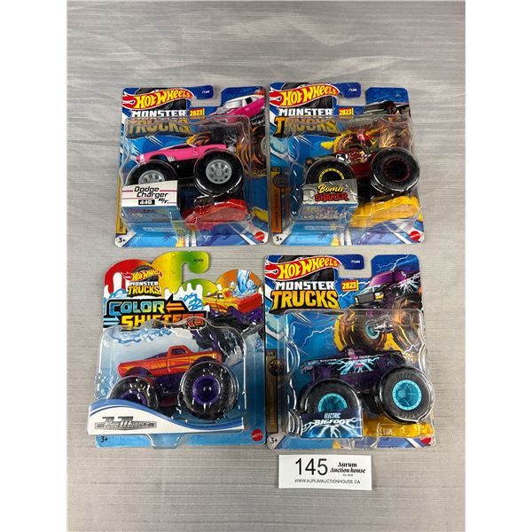 Lot of 4 Monster Truck Hotwheels in Original Packages