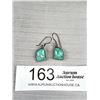 Image 1 : Antique Sterling Silver Genuine Turquoise Solid Earrings Quality