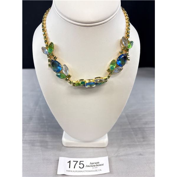 Stunning Unsigned Julianna Rhinestone Necklace C.1960's