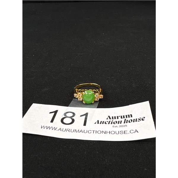 Gorgeous Jade Gold Ring Unmarked