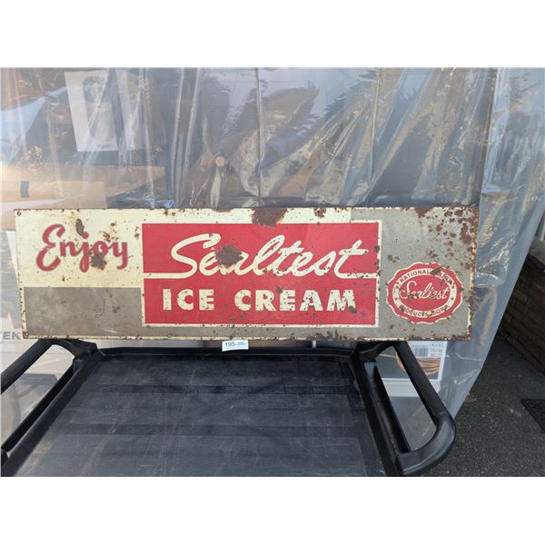 Vintage 48" x 14" Painted Metal Sealtest Icecream Sign NO SHIPPING