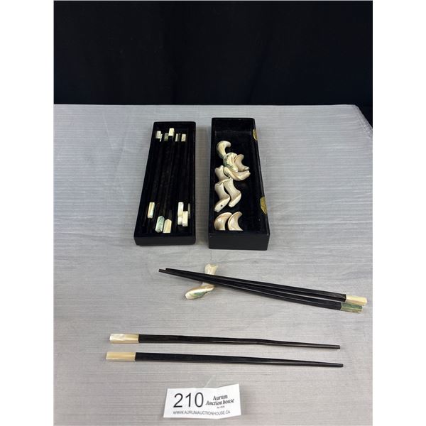 Vintage Asian Chopsticks Genuine Mother of Pearl Quality