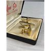 Image 2 : Vintage Gold Cufflink Set in Original Box