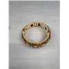 Image 4 : Gorgeous Fully Enameled Gold Pearl Turqouise Ruby Cuff Bangle