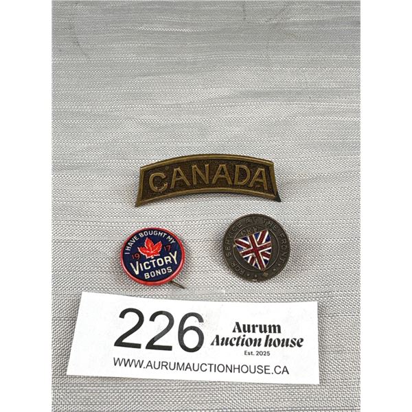Nice Lot of Vintage WW1 Canadian Badges