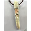 Image 2 : Vintage Hand Carved Antler Pendant - Artist Randy Swopes