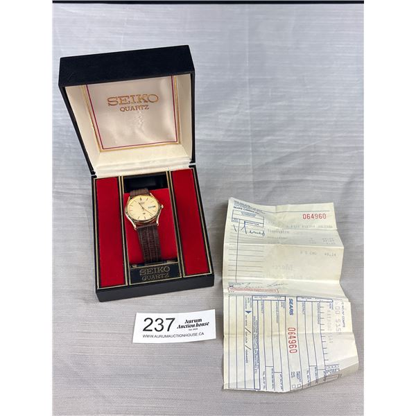 1986 Seiko Quartz Watch in Original Box and Original Recipet