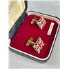 Image 2 : Very Nice Enamel British Cuff Links in Case