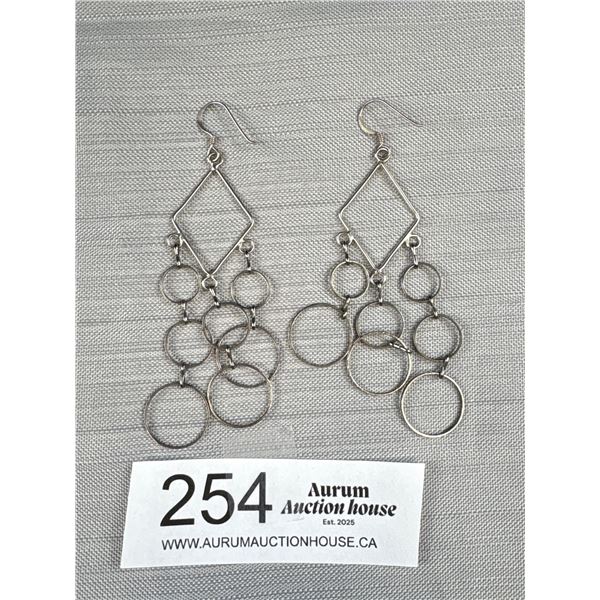 Pair of Sterling Silver Dangle Earrings Each Marked 925